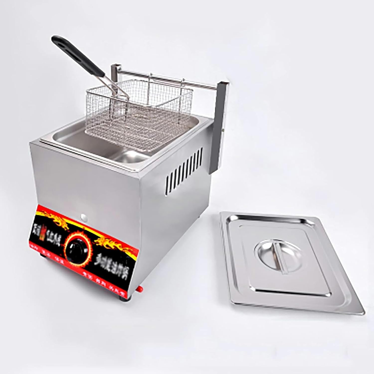 8L Commercial Desktop Gas Fryer Commercial LPG Fryer, Stainless Steel Outdoor Cookware Fried Chicken Fries French Fries Family Kitchen Restaurant