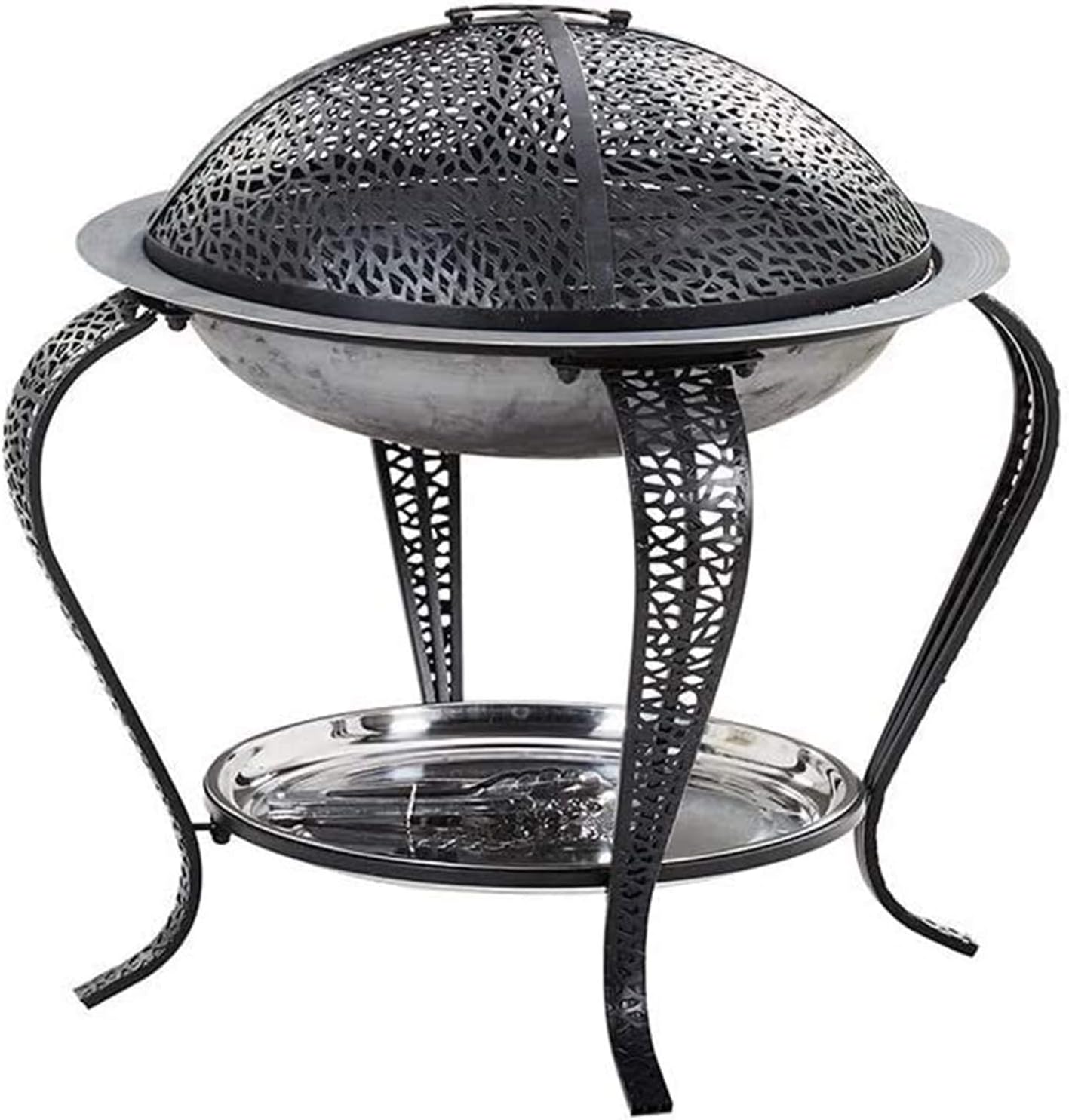 BBQ Grill Outdoor Fire Pits Outdoor Wood Burning Fire Pits Outdoor Garden Terrace Heater Charcoal Barbecue Stove Brazier Portable Barbecue Charcoal Heating with Cover BBQ Cooking for Ou