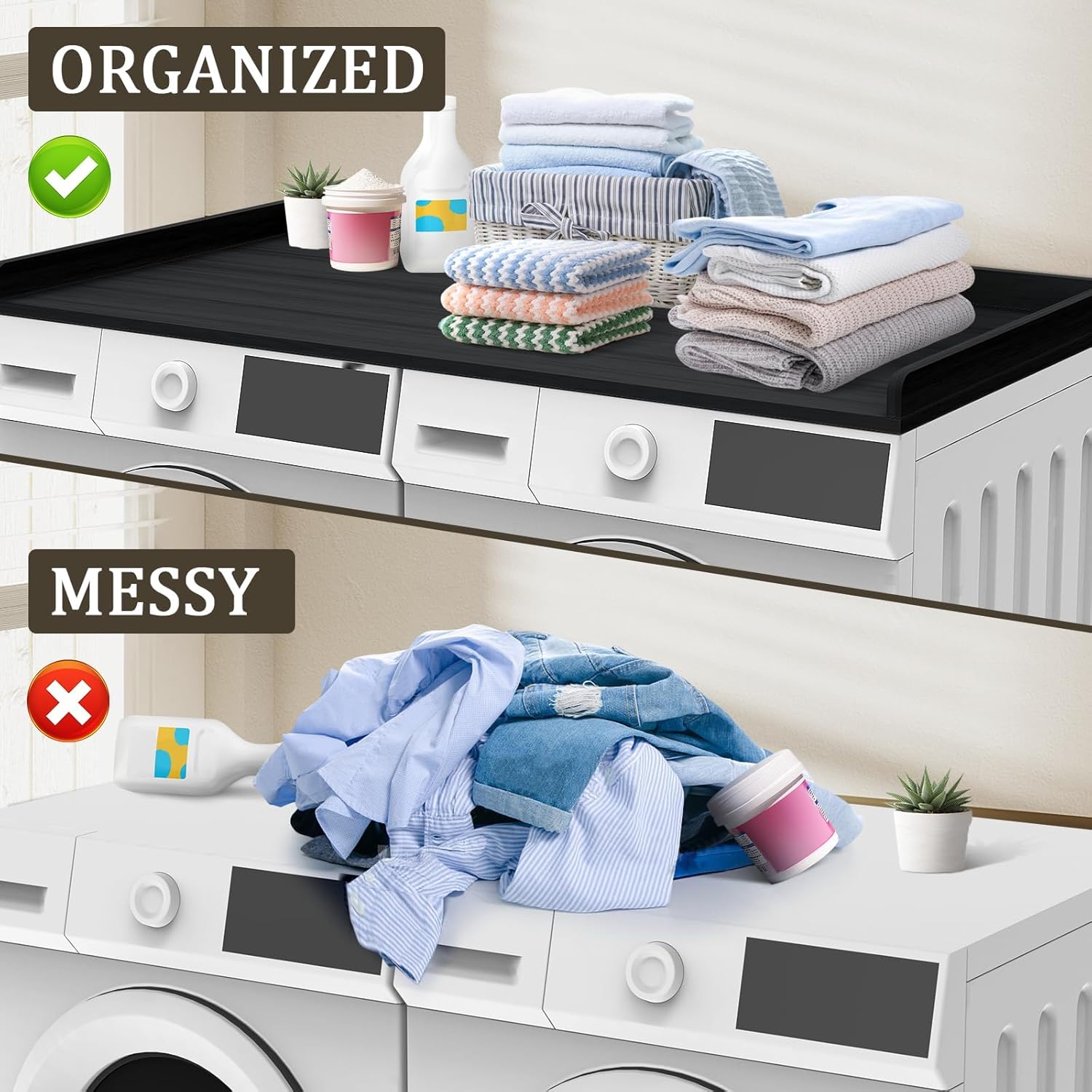 Uniflasy Washer and Dryer Countertop Black – 54