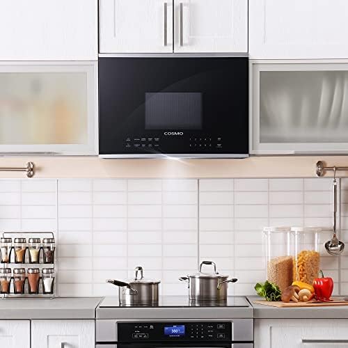 COSMO COS-2413ORM1SS 24 in. Stellar Collection 1.34 cu. ft. Over the Range Microwave in Stainless Steel with Vent Fan