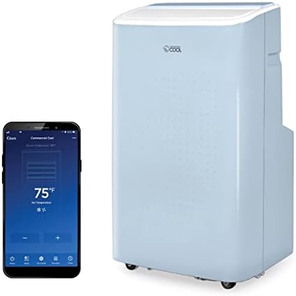 Commercial Cool Portable Air Conditioner, Dehumidifier & Fan, Portable Air Conditioner 9,000 BTU Covers up to 400 Sq. Ft., Wifi Enabled, Blue