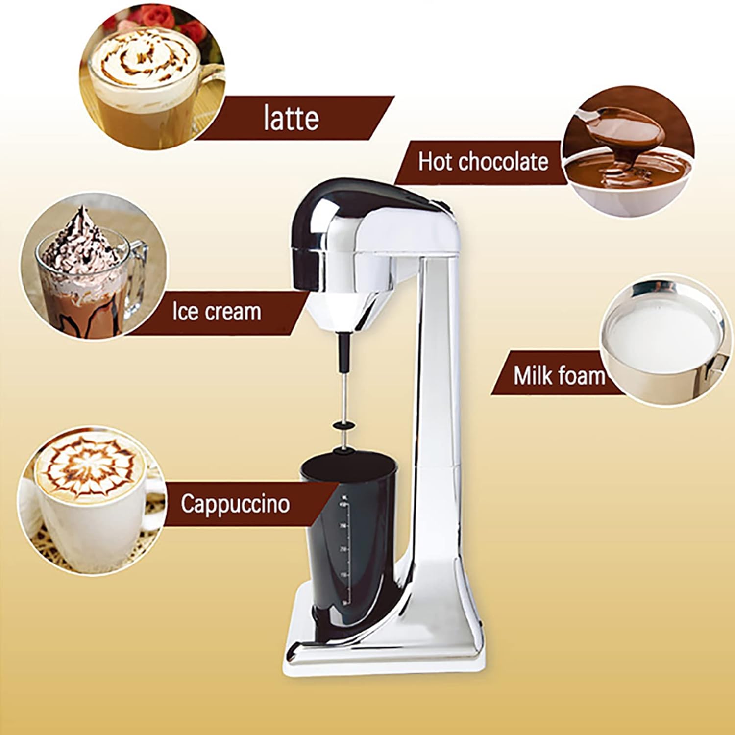 Blender, Stainless Steel Commercial Milk Tea Shop Milkshake Machine, 2 Speed ​​Adjustment Control, Suitable for Dessert Shop, Tea House, Cake Shop, Cafe