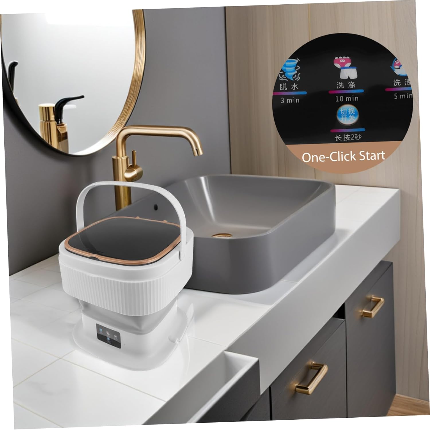 Homoyoyo Portable Mini Washing Machine Washer for Clothes Socks Underclothes Compact Laundry for Apartments Rvs and Travel