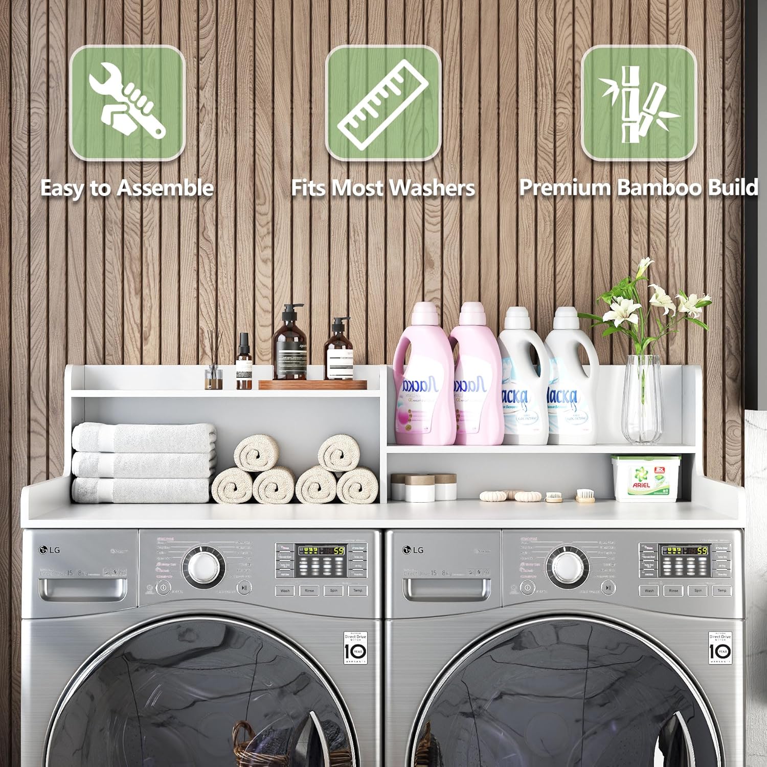 2-Tier Washer and Dryer Countertop w 54