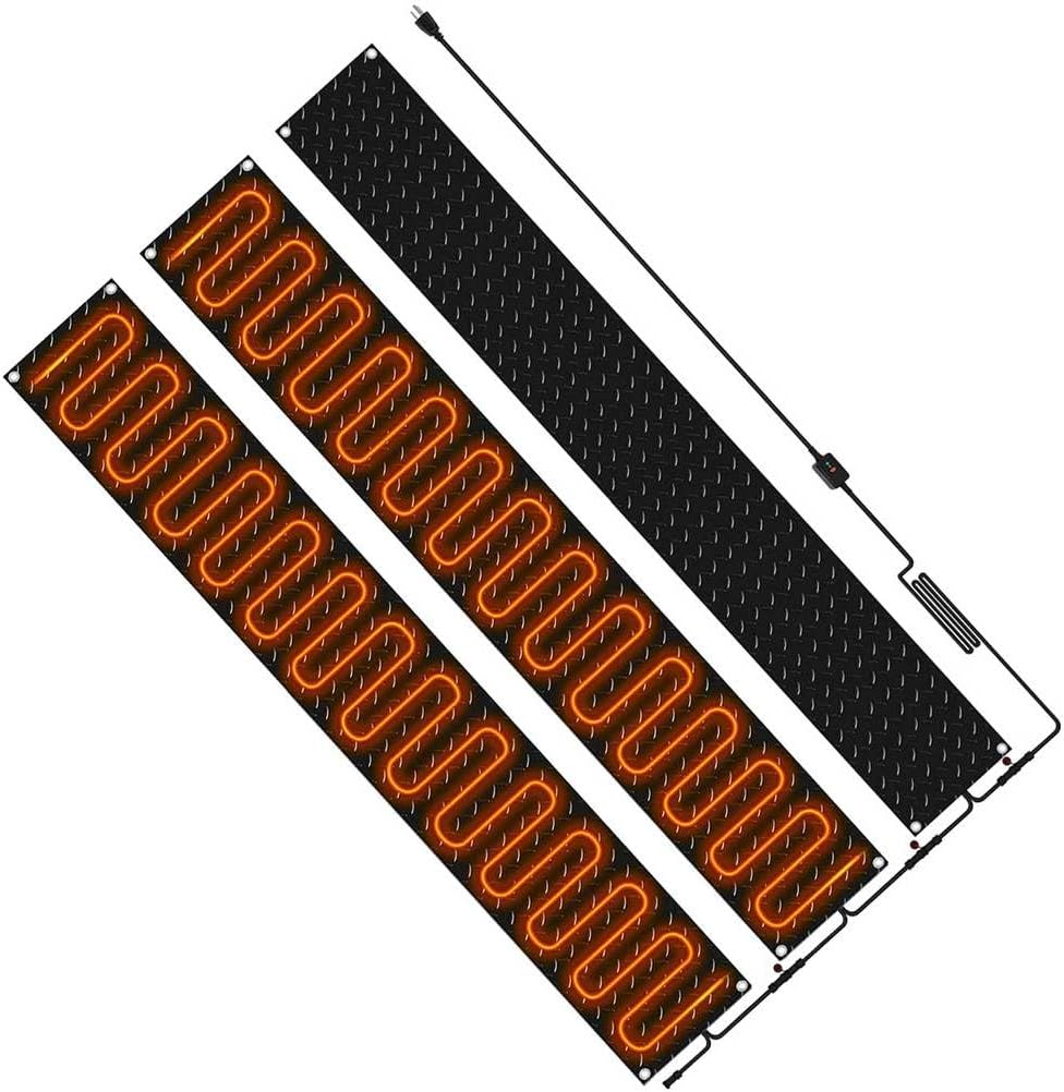 Heated Snow Melting Mats, Snow Melting Mats Outdoor, Electric Ice Melting Mats for Winter Snow Removal, Heated Driveway Walkway Mats Outdoor with 6.5ft Power Cord,3 pcs,13''×96''