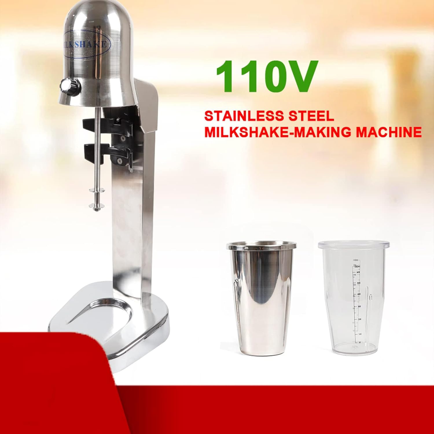 Electric Milk shake Maker Household/Commercial Stainless Steel Milkshake Maker Machine Soda Soft Ice Cream Maker Blender Drink Mixer