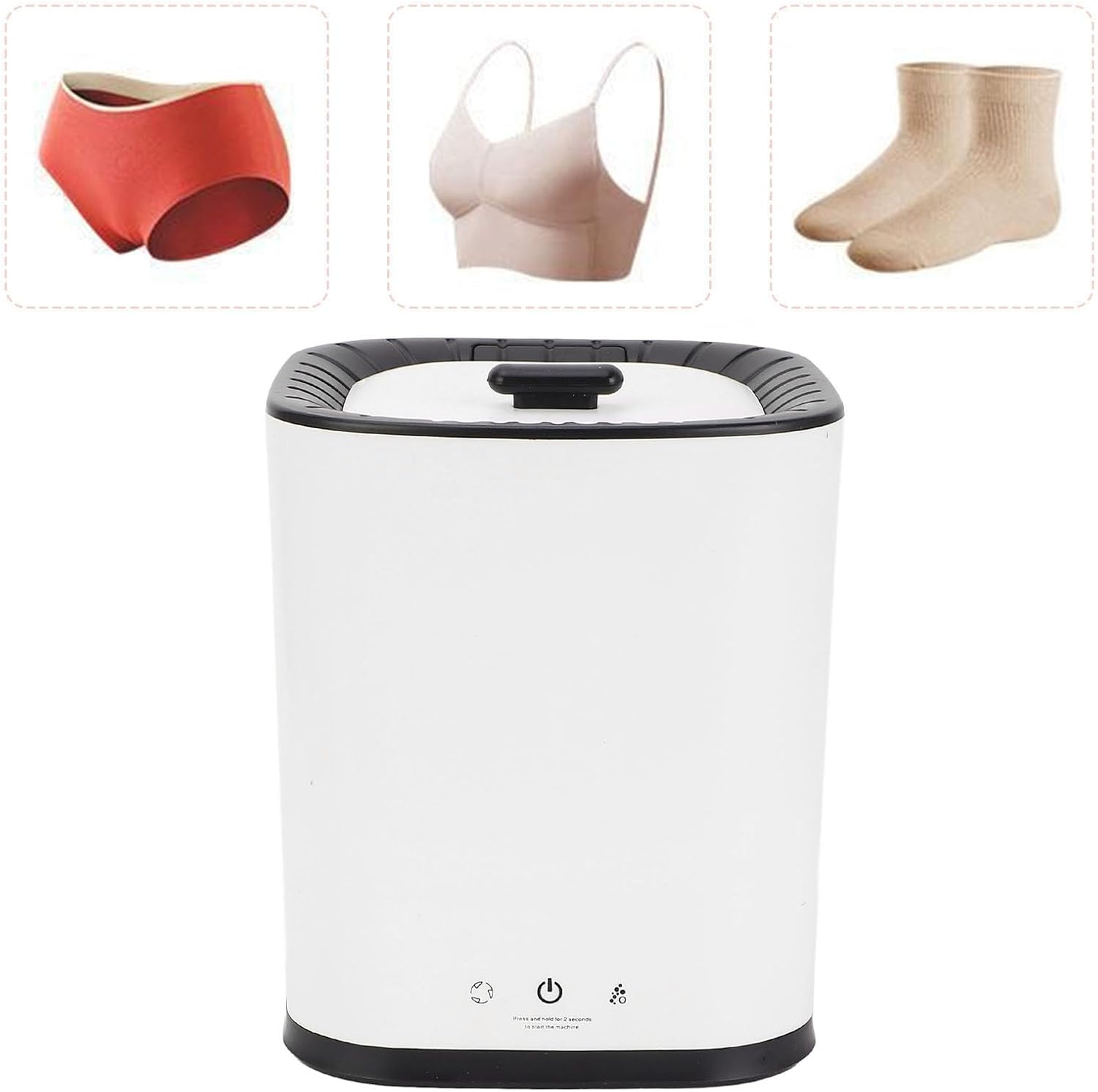 Portable Washing Machine Automatic Efficient Cleaning Quiet Mini Washer for Sock Underwear,Compact Laundry Washer for RV, Apartments and Dorms (US Plug)