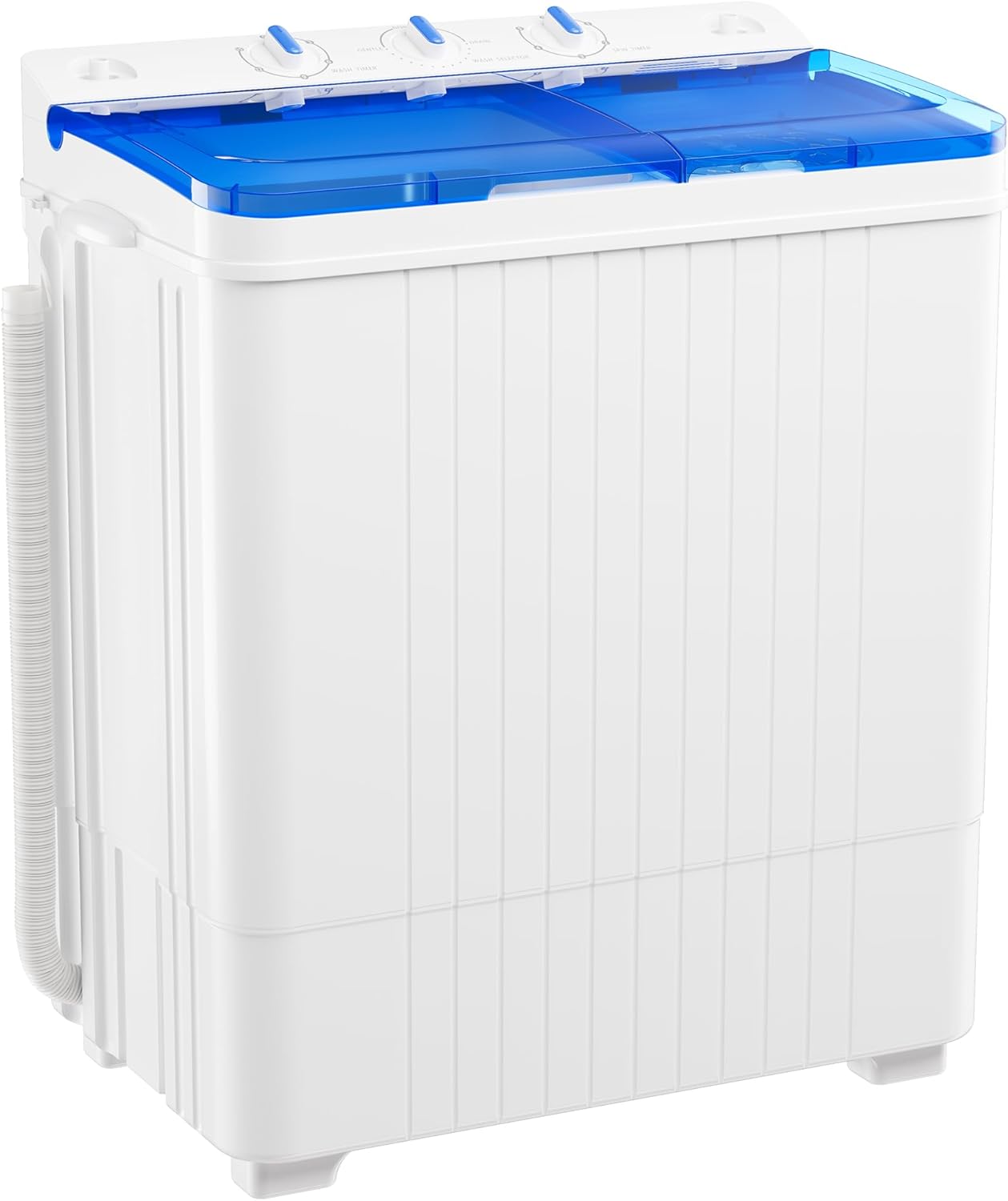 Bonusall Portable Washing Machine，28 lbs Mini Washer and Spin Dryer Combo, Built-in Gravity Drain,Compact Laundry Washer with Drain Pump & Timer Control for Apartments, Dorms, RVs- Blue