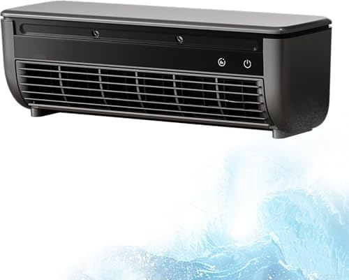 Cooling Air Conditioning Fan, Portable Wireless Charging Air Conditioner, No Drilling Kitchen Wall Airs Conditioner Fan, Wall Mounted Fans for Kitchen Bedroom (black,1pcs)