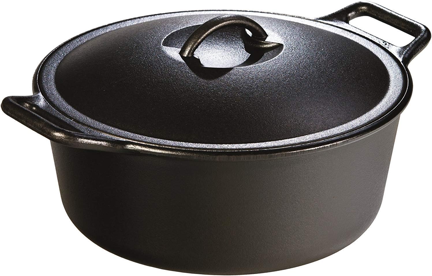 Lodge BOLD Exclusive 7 Quart Premium Pre-Seasoned Cast Iron Dutch Oven with Lid - Dual Handles - Use in the Oven, on the Stove, on the Grill or over the Campfire - Black