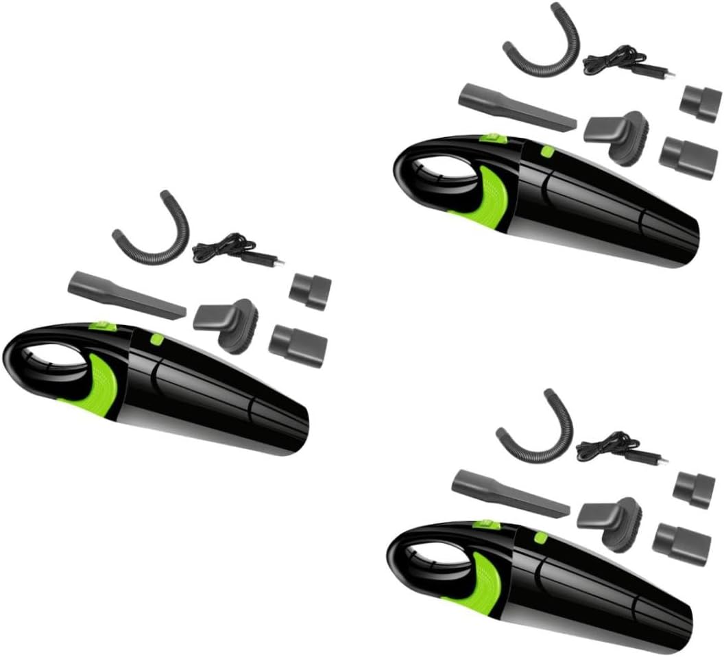 Luxshiny 3pcs Rechargeable Hand Vacuum for Car Wet Dry Portable Vacuum Attachments Low Noise for Home Pet