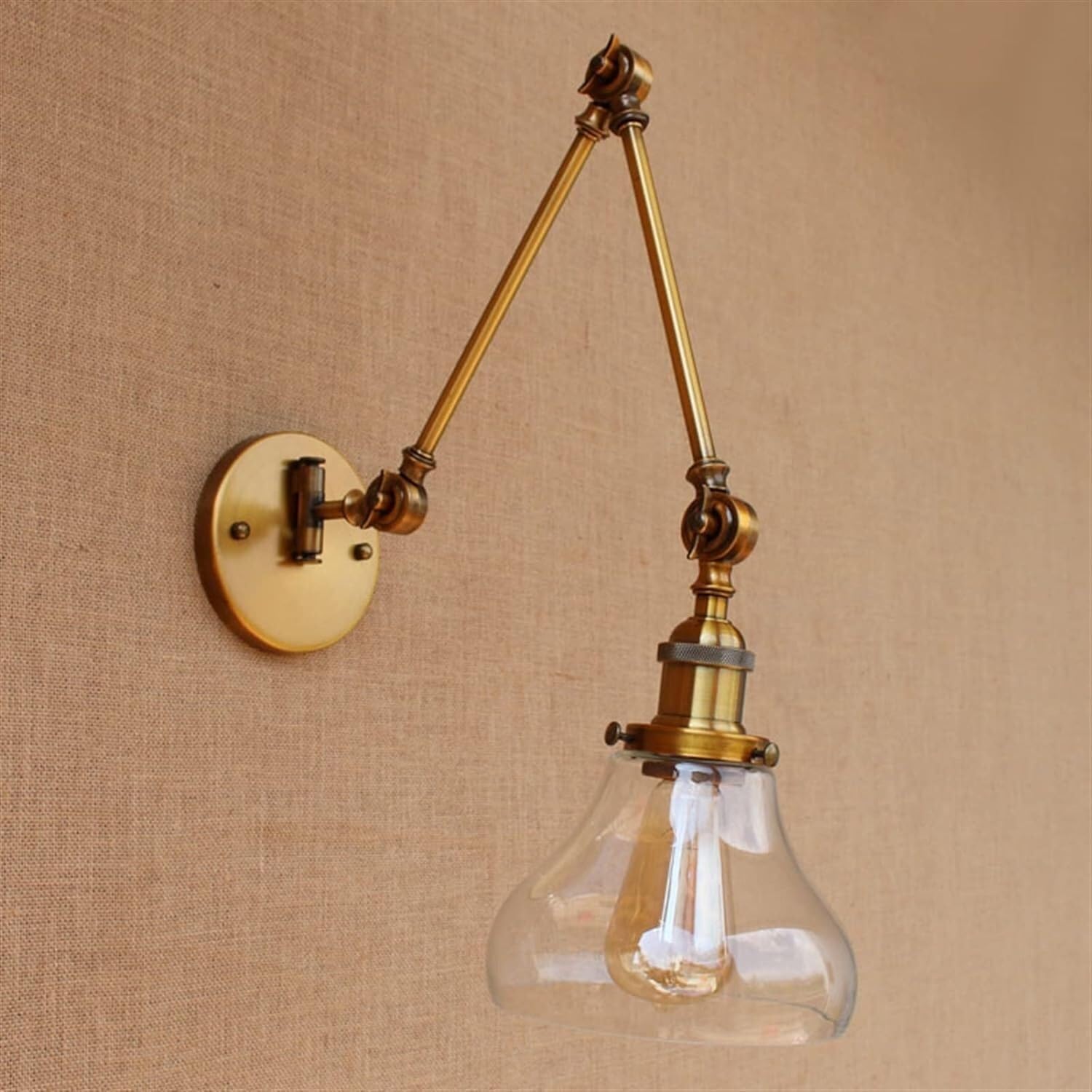 Modern Wall Sconce V-intage Light Glass Swing Long Arm Lights Fixtures Industrial Retro Lamp,Household