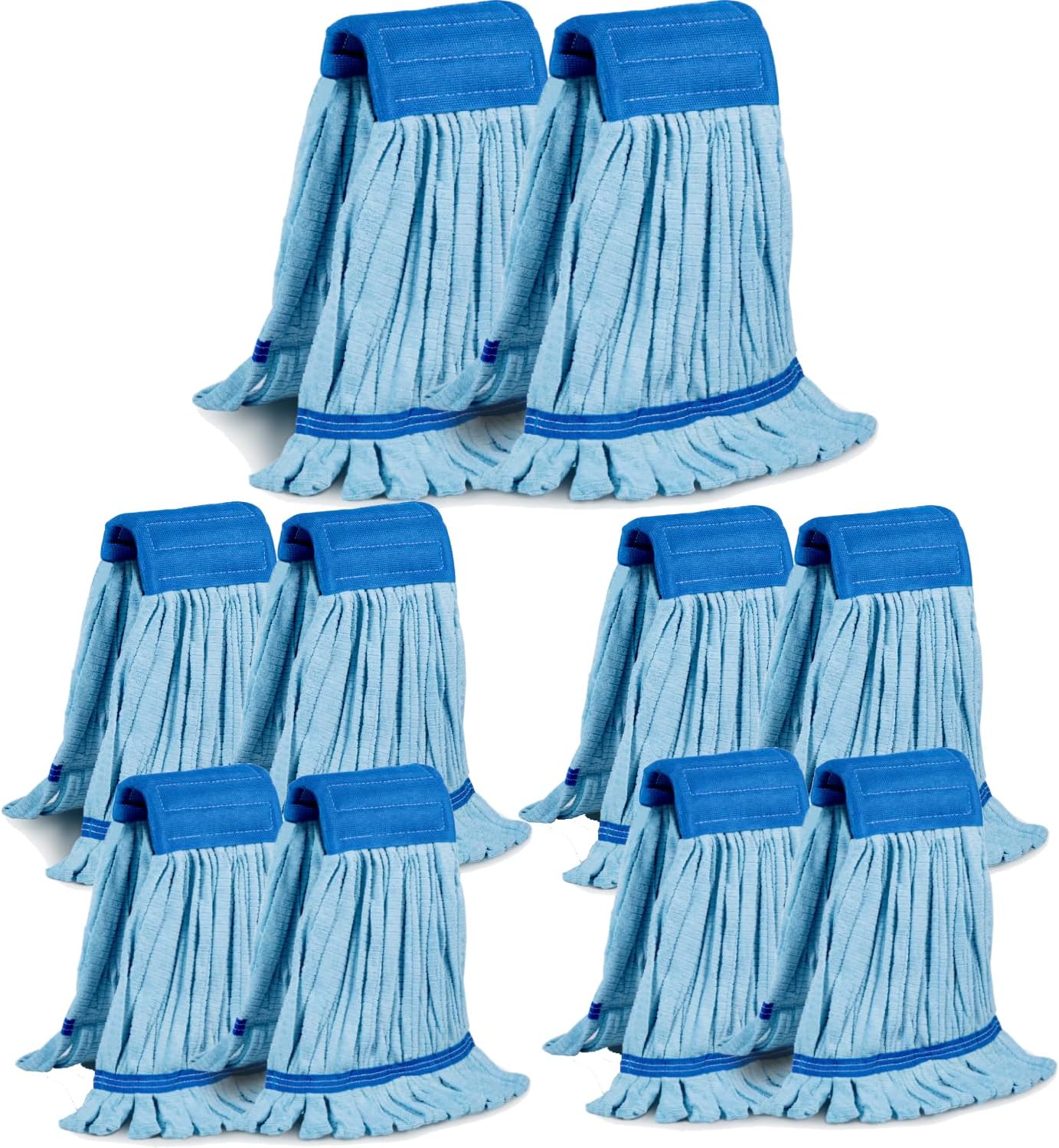 10 Pack - Large Microfiber Tube Mop 400GSM - Heavy Duty Industrial Wet Mop Head Refill,Commercial, Thick Fiber, Replacement Heads, Extra Absorbent