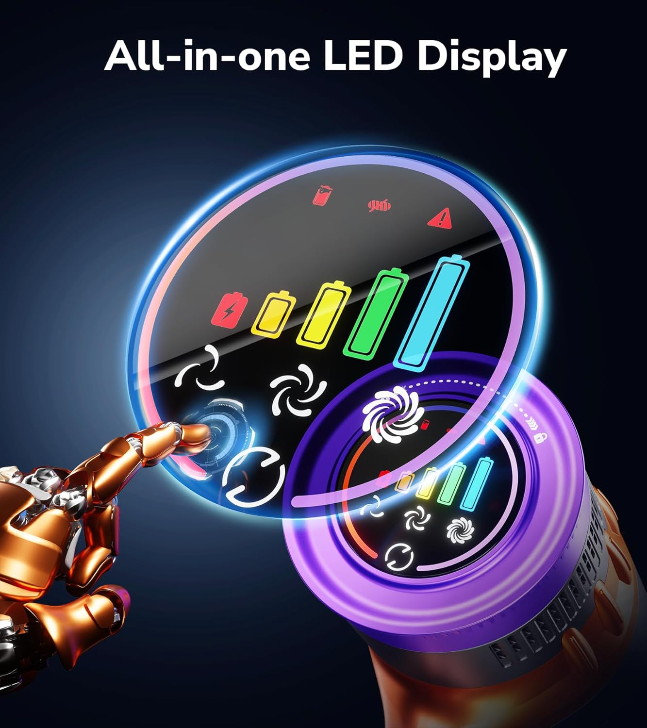 Cordless Vacuum Cleaner, 600W 50Kpa 70 Mins Vacuum Cleaners for Home, Self-Standing Stick Vacuum with Touch Screen, Wall Dock, Anti-Tangle Rechargeable Vacuum for Pet Hair Carpet Hardwood Floor