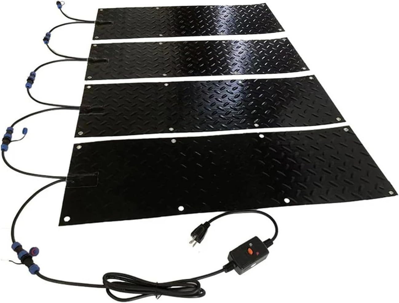 Heated Snow Melting Mats for Entrances - 1/2/3/4/5 pcs Outdoor Mats, Now Winter Removal, No-Slip Stair Heating Electric Snow Melting Mats for Winter Snow Removal(4 Pcs,30x120cm/12x48in)