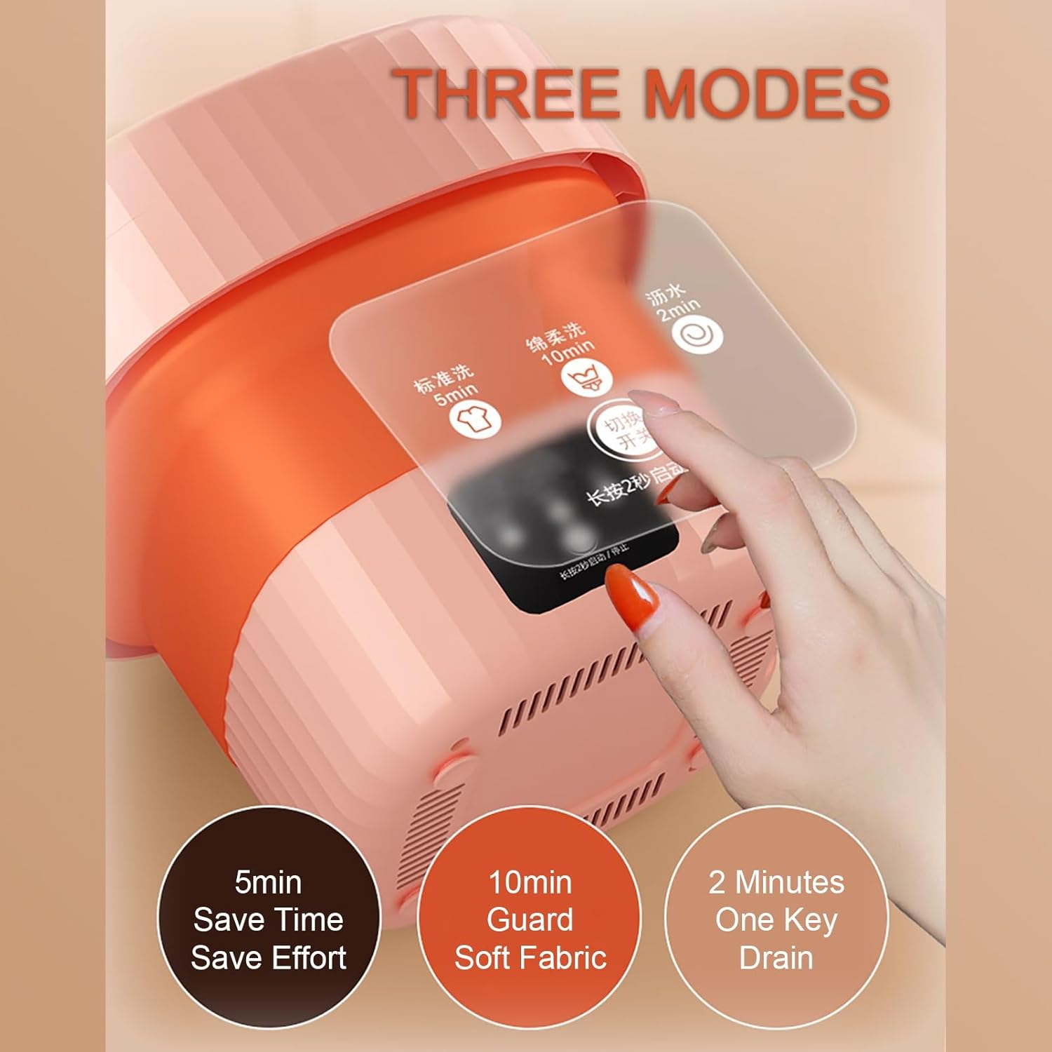 Foldable Washing Machine, Mini Washer, Suitable for Washing Small Clothes, Baby Clothes, Underwear, Socks (Color : Green)