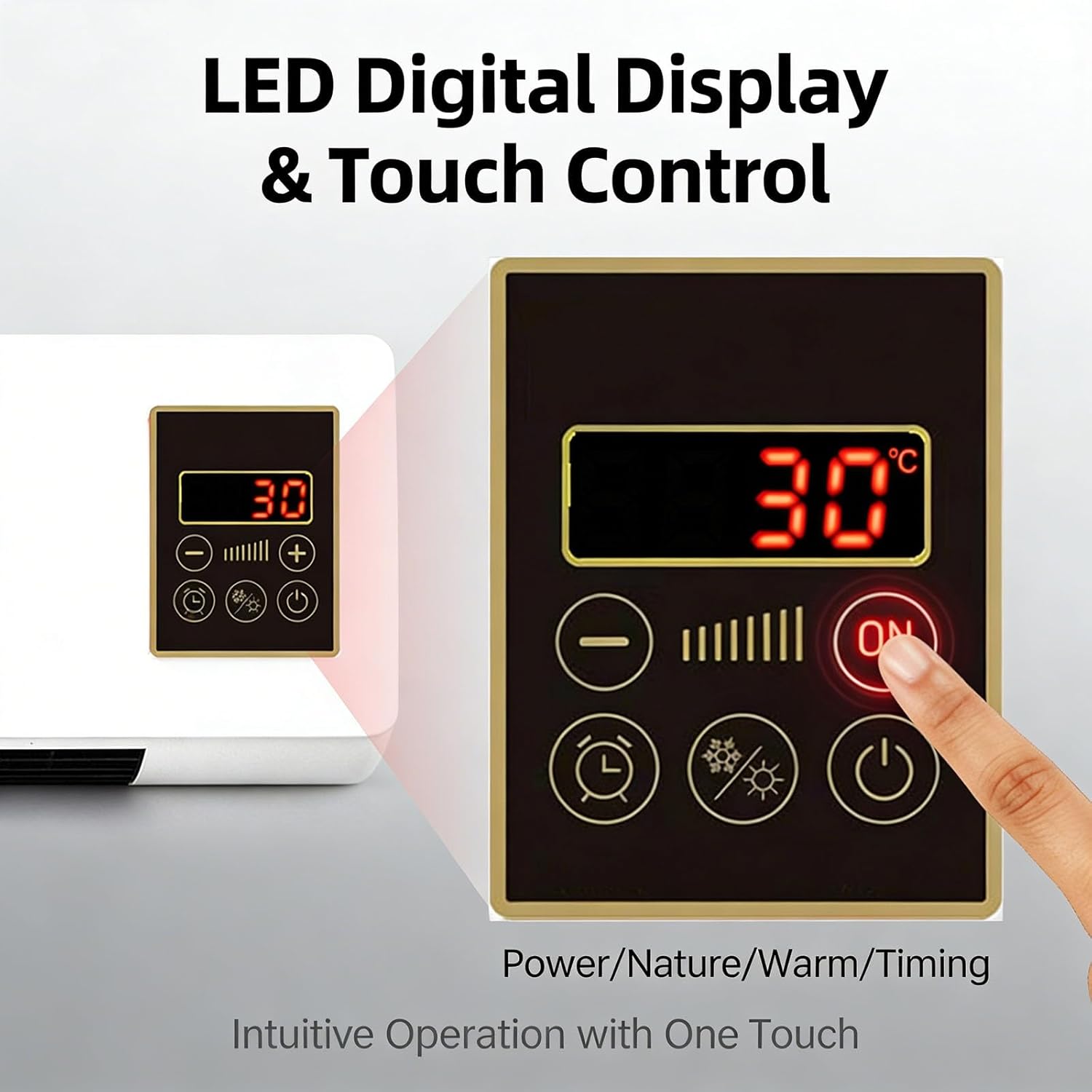 Portable Ductless Air Conditioner 2-in-1 Mini Wall Air Conditioner Fan with Cooling & Heating AC with An Anti Overheating System, Kitchen Wall Fan for Room, Bedroom, Office(White)