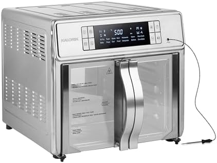 Kalorik Air Fryer Oven MAXX Series 26-Quart Flex Trio with Digital Controls Easy-View Door and 14 Cooking Presets, Converts into Dual 13 Quart Air Fryers, 1700-Watts, Stainless Steel