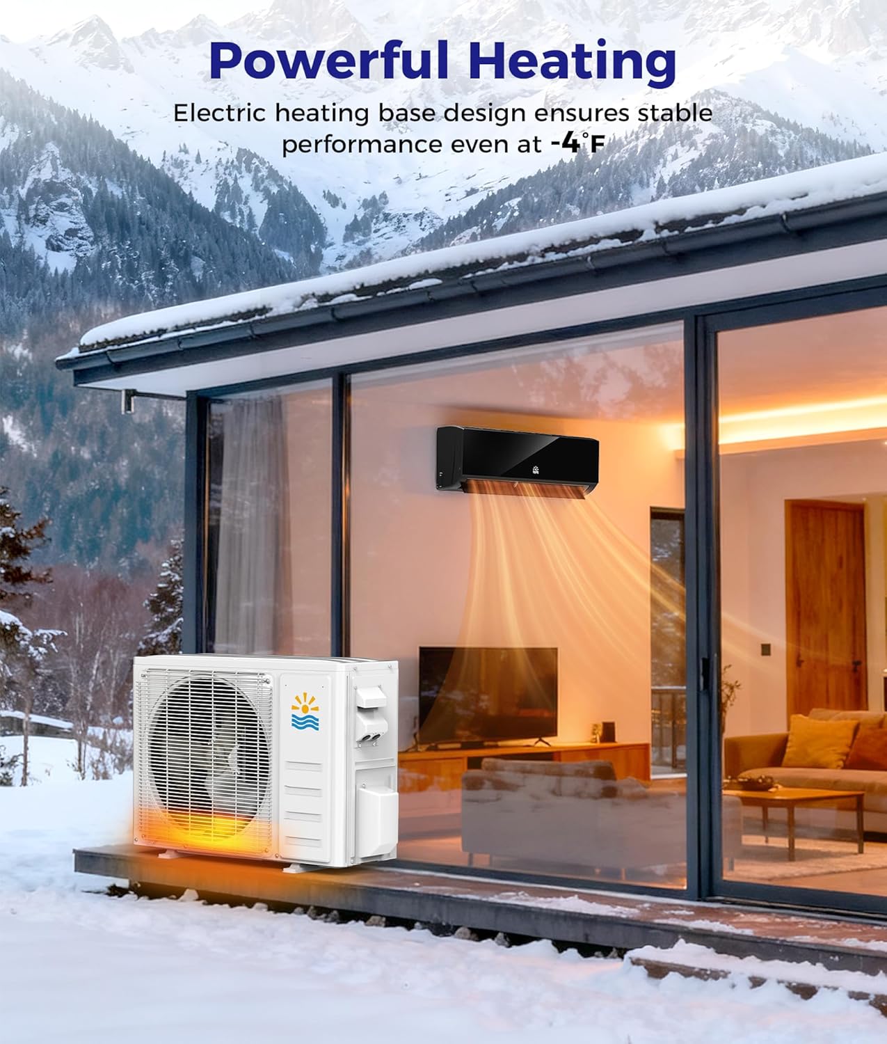 Mini Split Ac/Heating System - 12000 BTU Mini Split Air Conditioner with Heat Pump Wifi Enabled Inverter, 20 SEER2 115V Energy Efficient Precharged DIY Split Ac Unit Up to 750 Sq.Ft