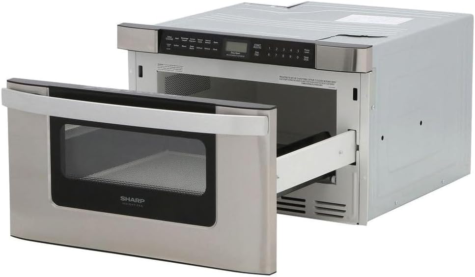 SHARP KB6524PSY Microwave Drawer Oven, 24-inch, 1.2 Cubic Feet, 950 Watt, Angled Touch Control Panel, Stainless Steel