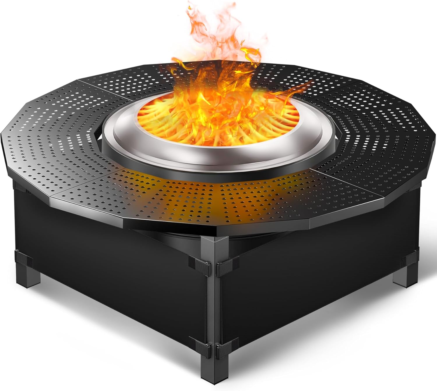 47.8 in with Oxford Cloth Safety Enclosure Fire Pit Surround Tabletop for Solo Stove Yukon, Bonfire & Tiki Fire Pits, 30.2 in Inner, Durable Tabletop, Safe & Spacious Outdoor Accessory.