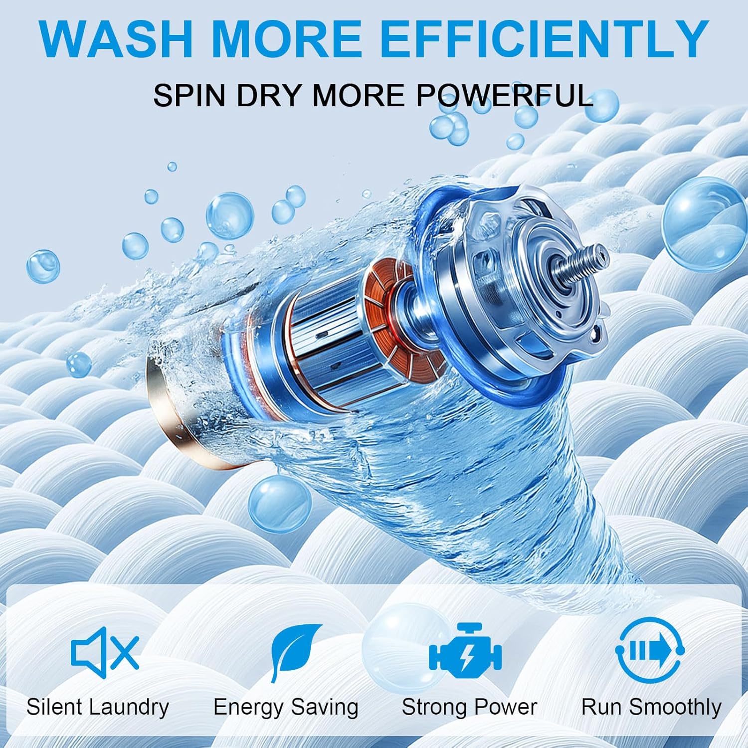 17Lbs Portable Washing Machine with10 Washing Programs, 1.6 Cu. Ft. Full Automatic Washer and Spinner Combo, Compact Laundry Washer Spinner for Apartment RV Dorm (1.6Cu. Ft)