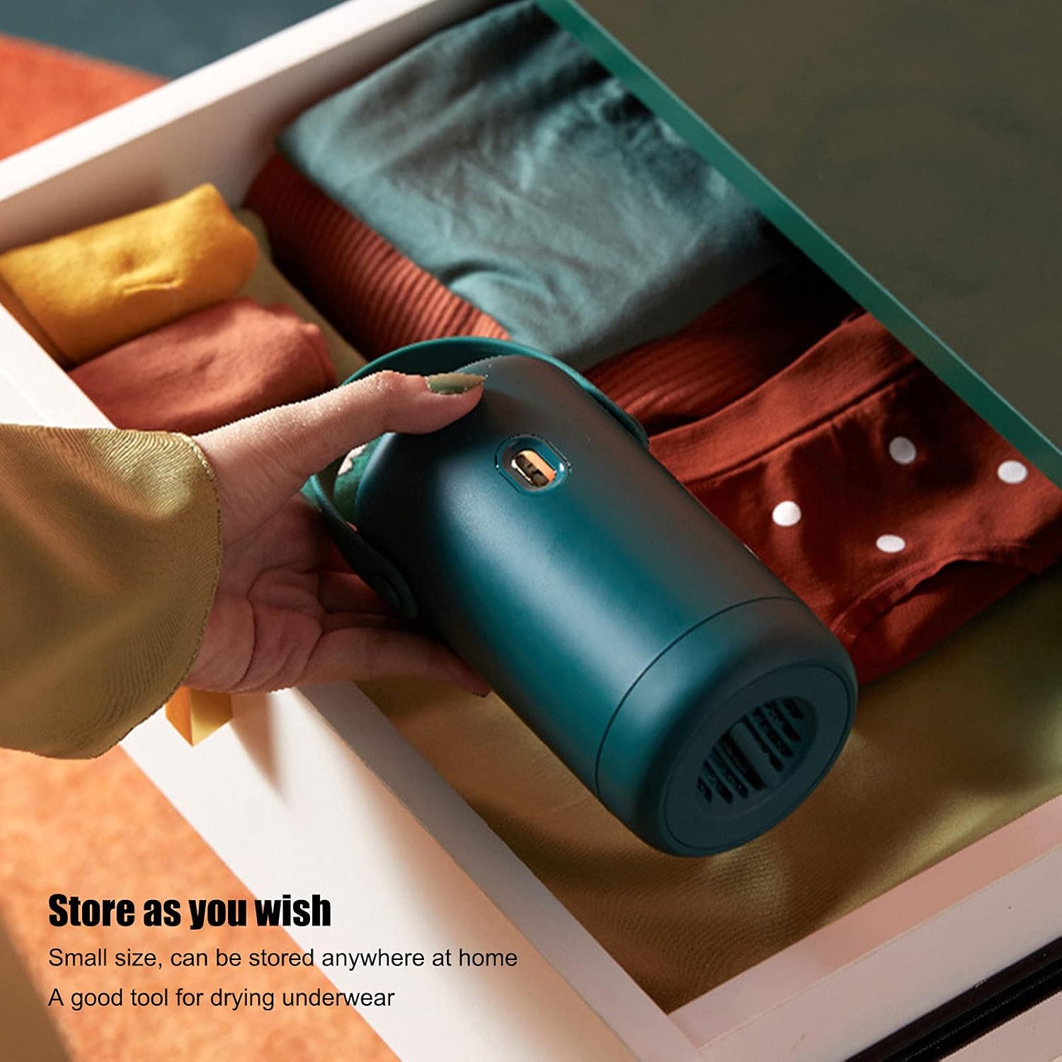 Clothes Dryer, Mini Portable Electric Dryer Machine 2 Gears Adjustable 5L Capacity for Ladies Underwear/Gym Clothes/Socks/Panties, Travel Size Smart Dryer for Home Apartments Dorm Camping(Green)