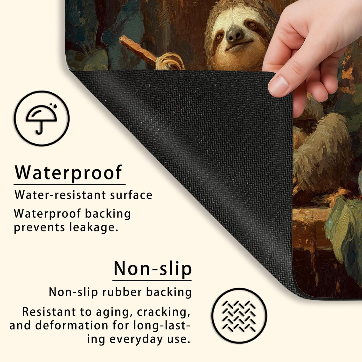 Fanciful Washer Dryer Top Protector Mat, Playful Animal Design Laundry Machine Covers, Charming Fabric Anti-slip Waterproof Washer And Dryer Mats for Home 20x24 Inch