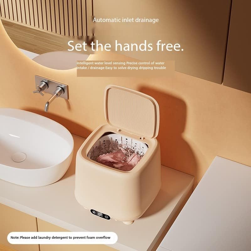 Portable Washing Machine, 220V Mini Fully Automatic Elution Integrated 7L Large-Capacity Washing Machine, Small Underwear and Socks Washing Machine