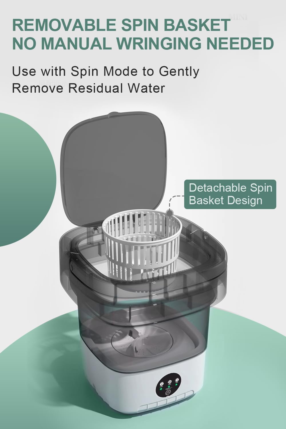 Portable Washing Machine, 16L Mini Foldable Washer with Spin Basket 3 Cleaning Modes, Small Collapsible Laundry Machine for Travel, Apartment, Home, and Camping,Pink