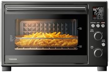 TOSHIBA ChefFry Air Fryer Toaster Oven Combo, 12-in-1 Convection Countertop Oven, 34QT / 32L Large Capacity, 1750W, Master Pizza Modes Design with Exclusive Dual-Temp Tech
