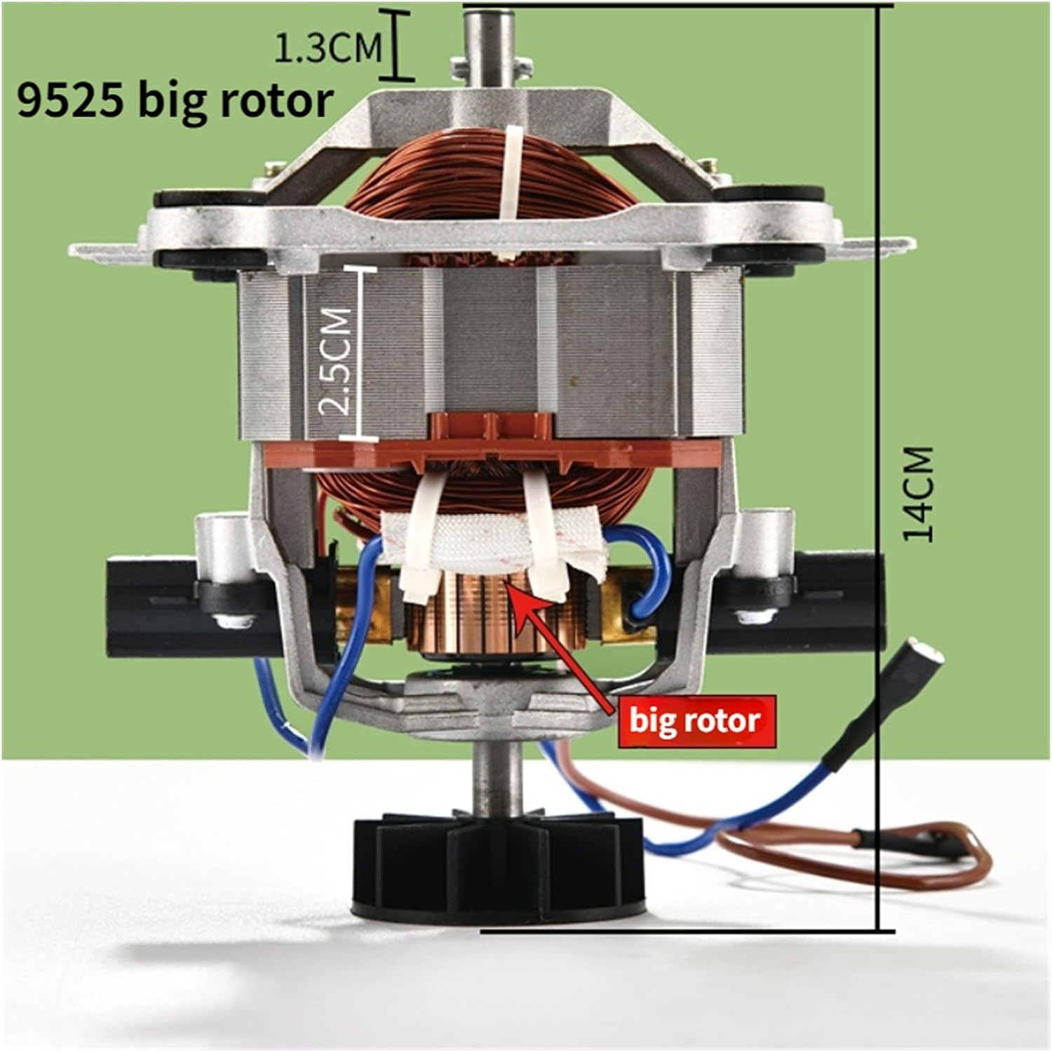 9525/9550 Blender Electric Motor, Compatible For Ice Machine Soymilk Juicer Universal High Speed Copper Motors Small/big Rotor Accessories(9550 motor big rotor)