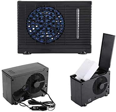 Portable 12V Car Truck Home Mini Air Conditioner Fan Evaporative Water Cooler Cooling Fan, 7.9 x 4.3 x 5.9inch