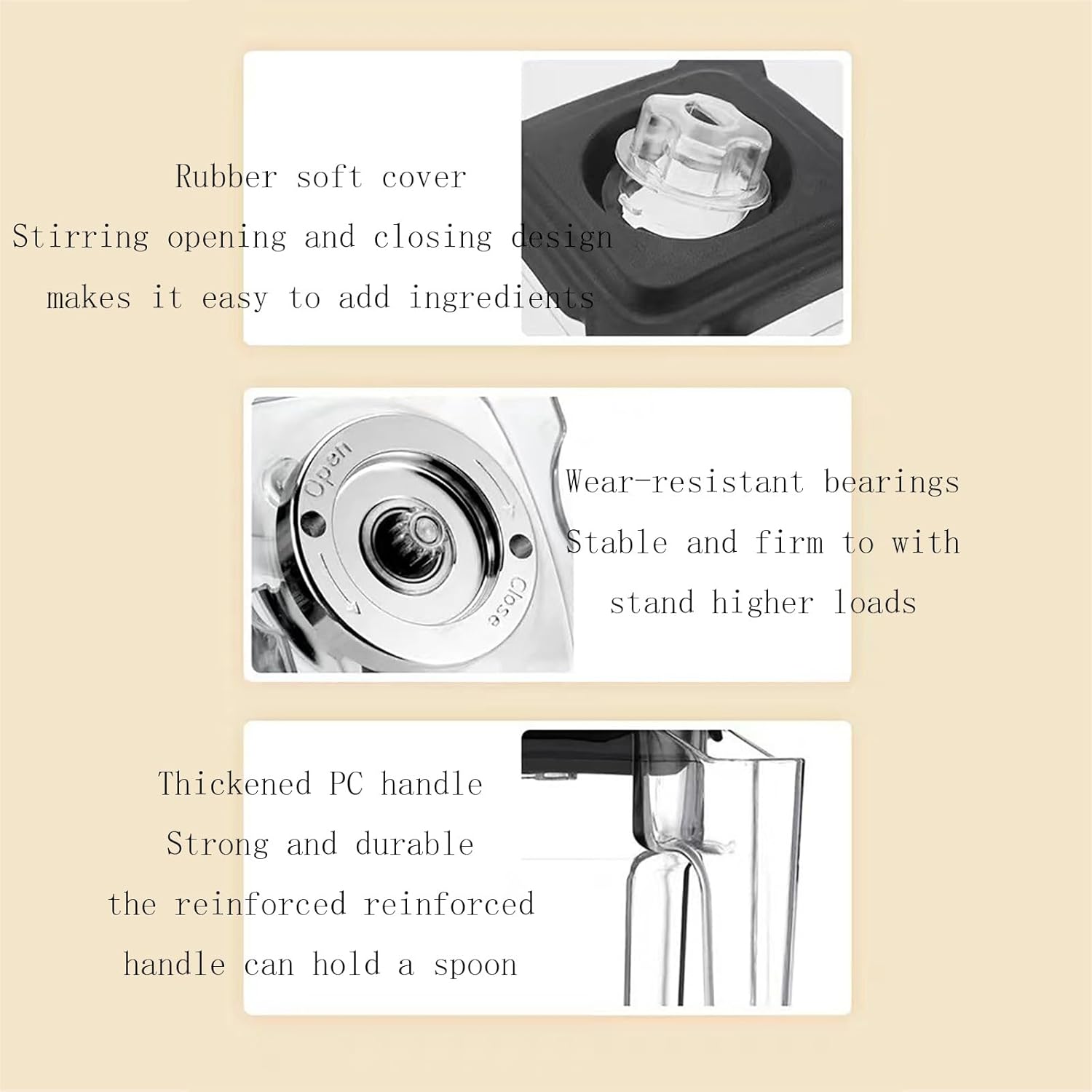 2200W Electric Blender 2000ML Juice Blender with 6-blade Blade 5-speed Adjustable/360° Rotating Stirring/noise Isolation/speed: 17000 Rpm for Juice Ex