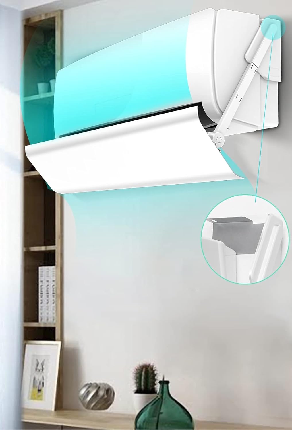 Air Conditioner Windshield, Wall-Mounted Anti-Direct Blowing Wind Deflector, Retractable Design, No Perforation Installation for Optimal Comfort