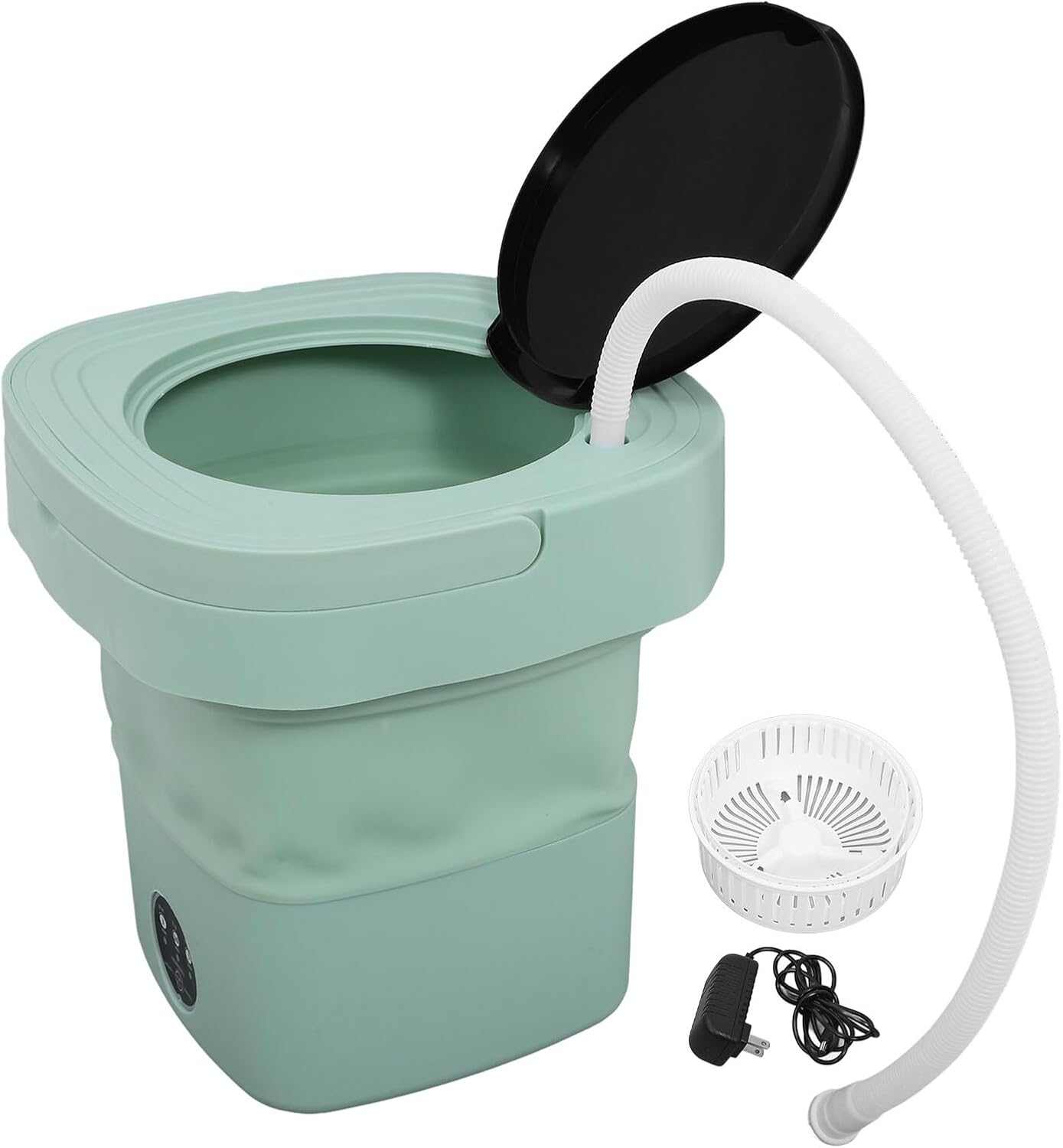 Portable Mini Washing Machine Compact Foldable Washer with Spin-dry Function Touchscreen Operation for Dorms Apartments Travel US Plug