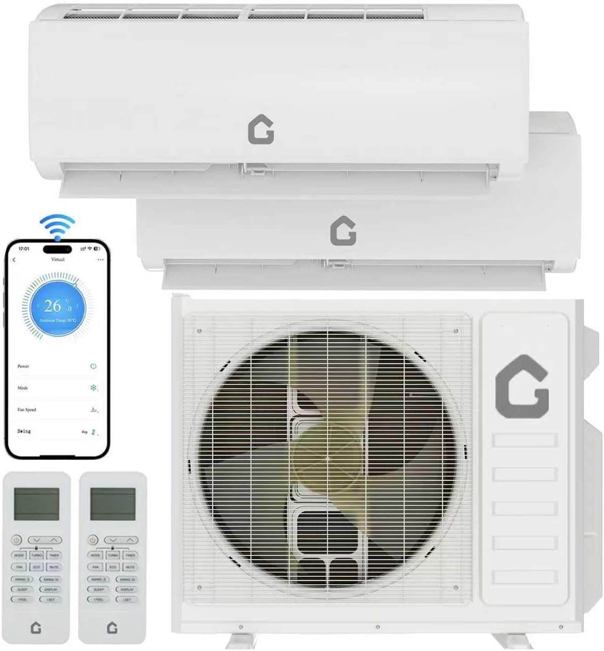Air Conditioner 9k 12k BTU， SEER 24,WiFi， Energy Star，R454B