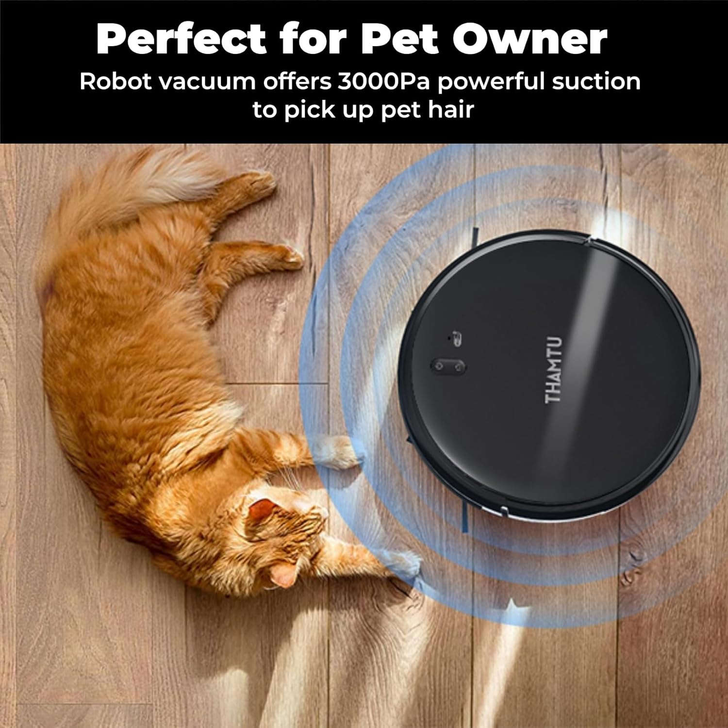 Robot Vacuum and Mop Combo, Slim 2-in-1 Vacuum Robotic with Strong Suction, Auto-Charging, Scheduling, Smart Robot Vacuum Cleaner Ideal for Pet Hair, Hard Floors & Low-Pile Carpets