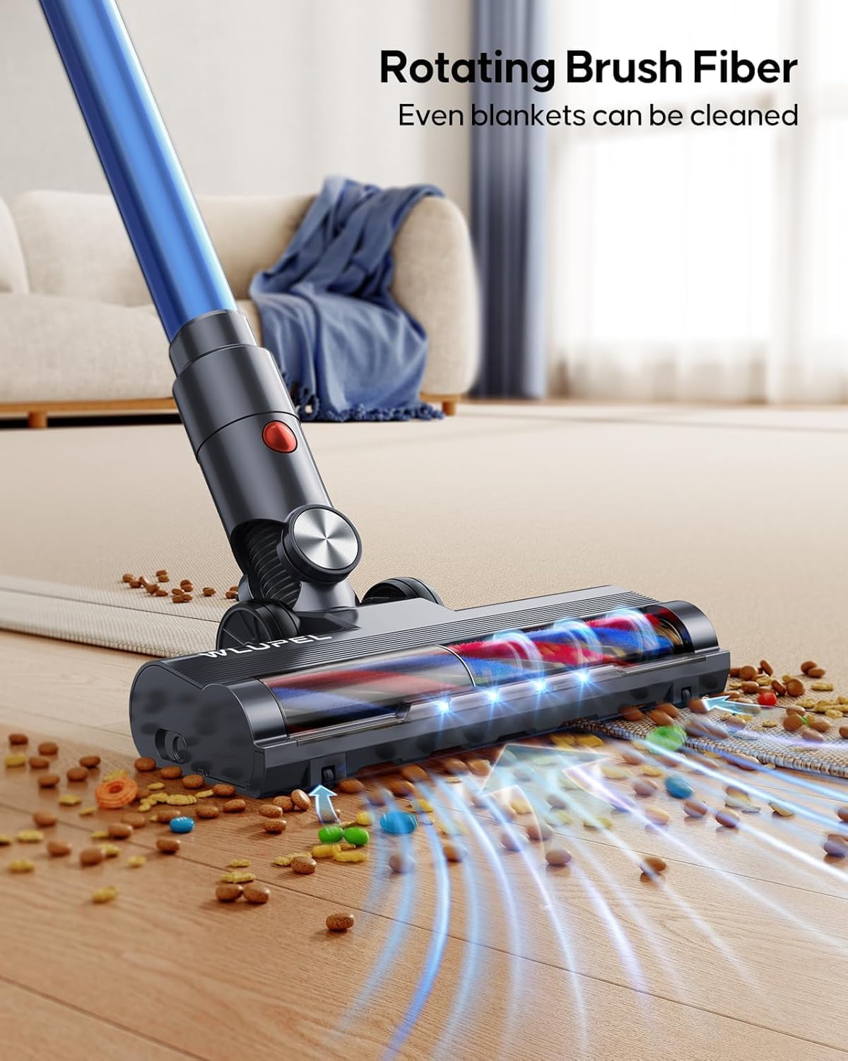 Cordless Vacuum Cleaner, 30Kpa/400W/45 Mins Small Stick Vacuum Cleaner, Rechargeable, 80000RMP Lightweight Handheld Vacuum for Home with LED Display Screen, for Hardwoods/Floors/Carpets/Pet Hair, 5lb