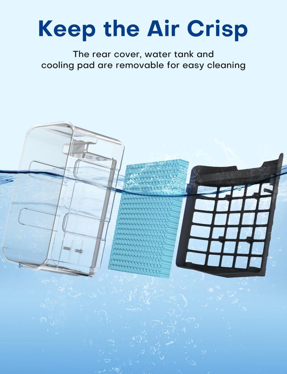 4-IN-1 Portable Air Conditioners, Evaporative Air Cooler w/ 4 Modes & 3 Speeds, 15H Timer for Smart Auto-off, 2-Gal Tank for 20H Cooling