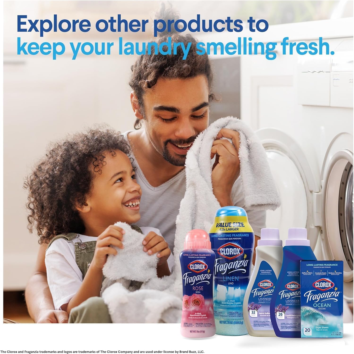 Clorox Fraganzia Liquid Laundry Detergent in Ocean Scent - HE Compatible for All Front and Top Load Washing Machines, High Efficiency Laundry Detergent Compatible, 40 Fl Oz - 6 Pack