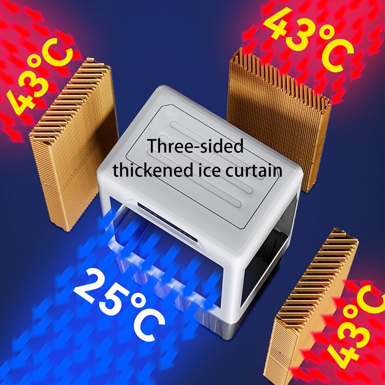 Evaporative Air Cooler, Portable Air Conditioner with Timer and Ice Packs, 3-Speed Windowless Air Conditioner for Room Office(77 * 48 * 151cm)