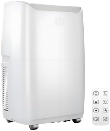 14000 BTU Portable Air Conditioner - Cools 750 Sq Ft, 3-in-1 Cooling/Fan/Dehumidifier with Remote & Timer, Quiet LED Display & Window Kit for Bedrooms/Dorms