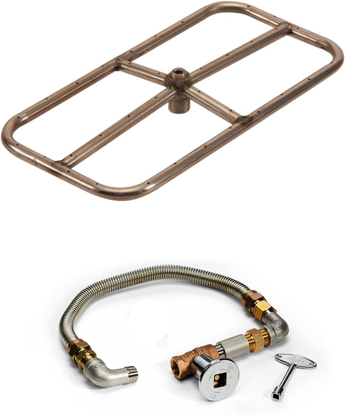 HPC Fire Match Light Fire Pit Kit (FPSR18X9 KIT), 18x9-Inch, Natural Gas