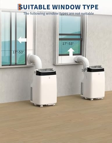 10,000 BTU Portable Air Conditioner - Cools Rooms Up to 450 Sq.Ft w/Dehumidifier & Fan, No Drain Needed,