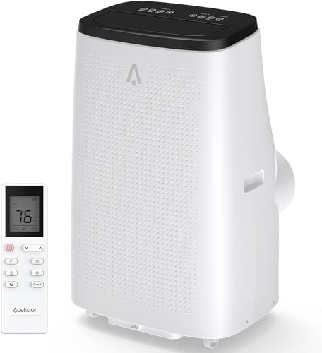 Acekool Portable Air Conditioners, 14,000 BTU Air Conditioner Portable for Room up to 750 Sq.Ft, 3-in-1 AC Unit with LED Function Display, Universal Casters, Installation Kit&Remote Control for Home