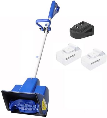 Wireless Brushless Snow Shovel, Electric Snow Plow with 2 Battery，Handheld Cordless Snow Shovel with Adjustable Handle, 6m Throwing Distance, Outdoor Snow Clearing Tool for Roads Driveways