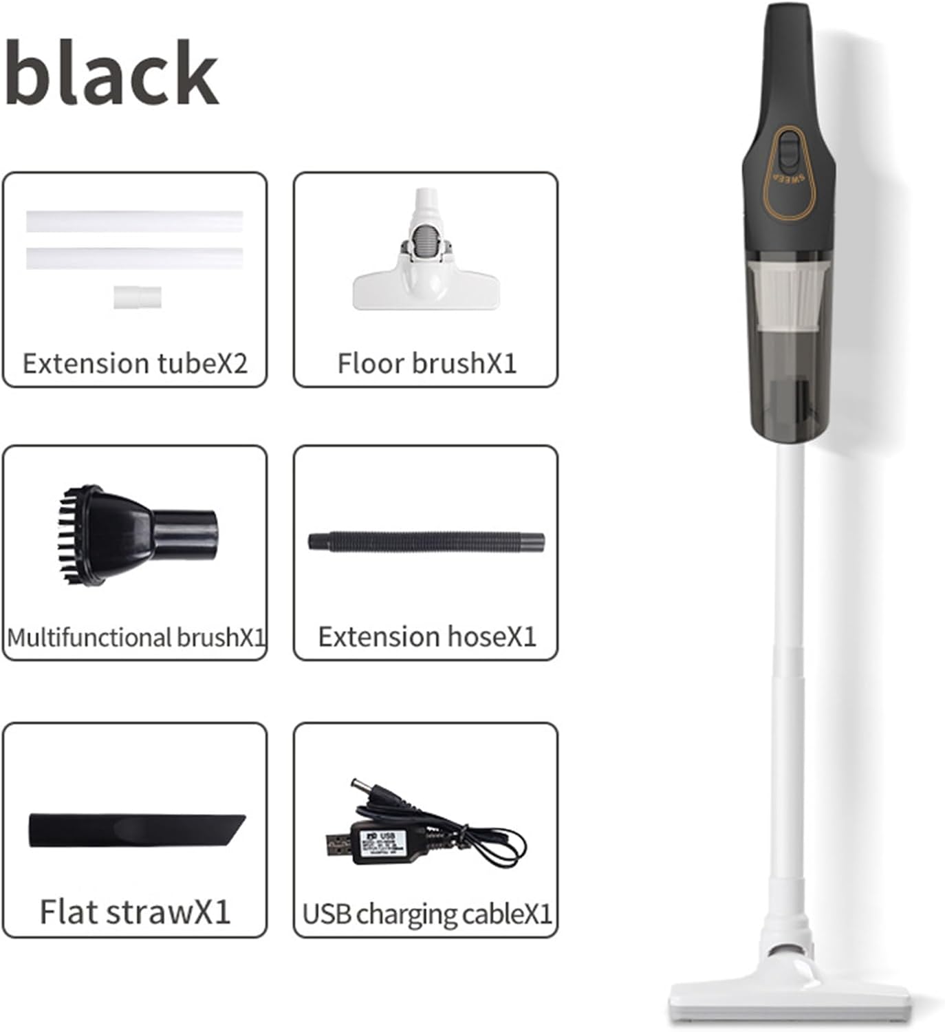 Vacuum Cleaner Cordless Stick, Suction 6000pa, Lightweight Handheld Vacuum Runtime of 20 Minutes, for Hardwood Floors and Carpet Pet, Rechargeable