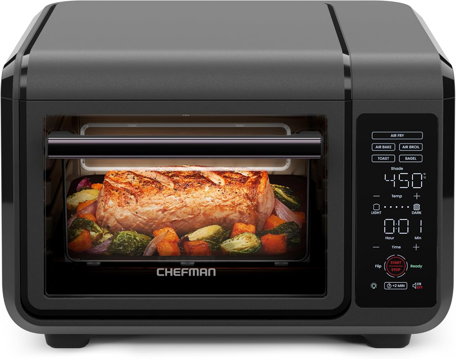 Chefman Air Fryer Toaster Oven Combo, Countertop Oven for Quick & Healthy Meals, Bake, Broil, Air Fry, Toast, and Bagel Functions, 450°F Max Temp, 4 Slice Toaster Oven Air Fryer Combo