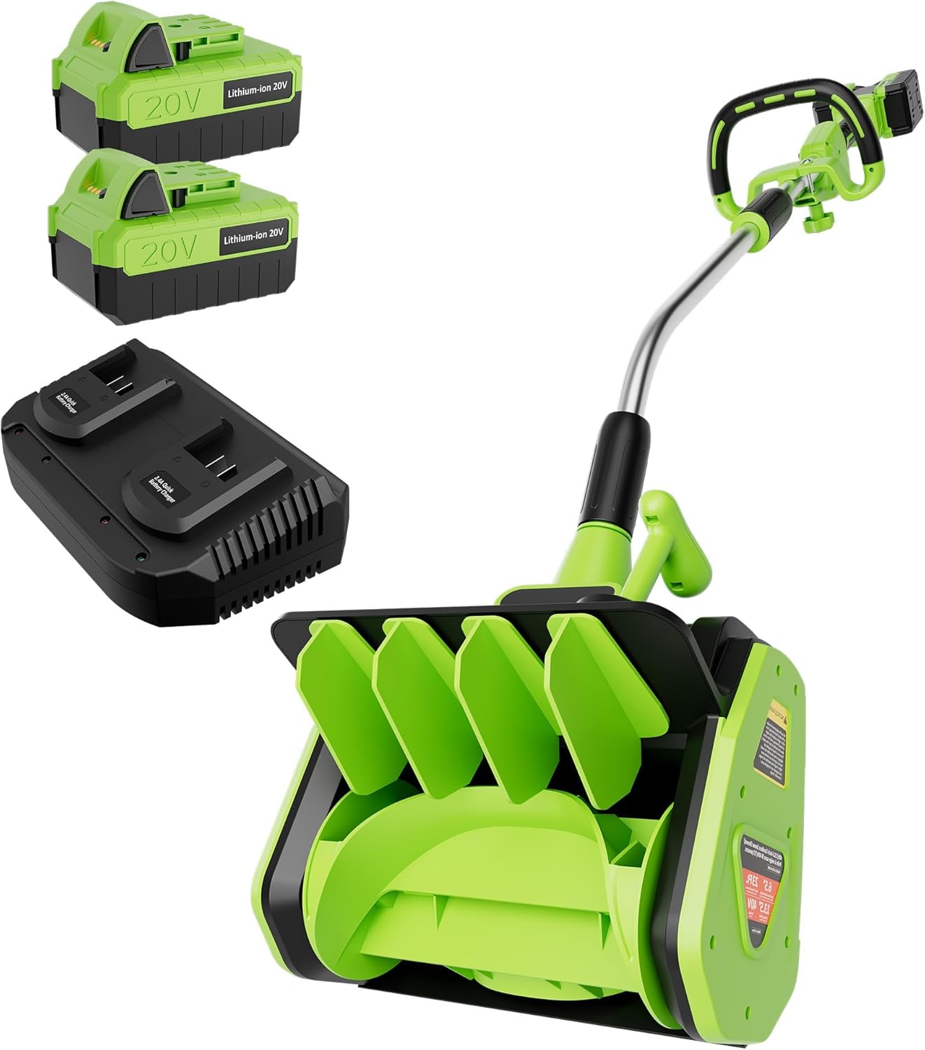 40V 13.5 Inch Cordless Snow Shovel, 1000W Battery Powered Snow Shovel with Directional Plate, Electric Snow Blower, with 2 * 20-Volt 4.0 Ah Lithium-ion Battery Pack & Dual-Port Quick Charger